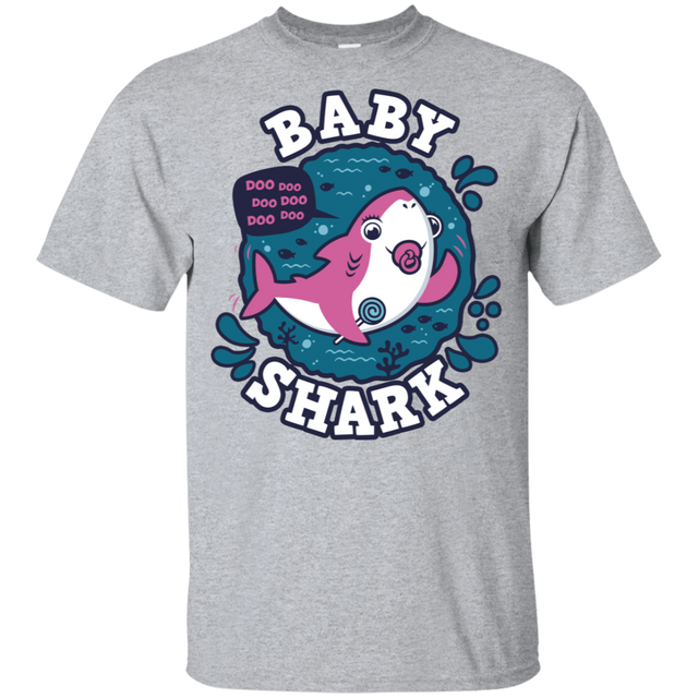 T-Shirts Sport Grey / YXS Shark Family trazo - Baby Girl chupete Youth T-Shirt