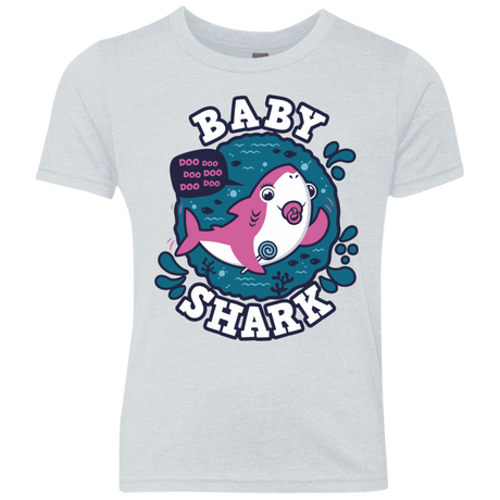 T-Shirts Heather White / YXS Shark Family trazo - Baby Girl chupete Youth Triblend T-Shirt