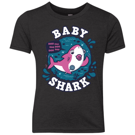T-Shirts Vintage Black / YXS Shark Family trazo - Baby Girl chupete Youth Triblend T-Shirt