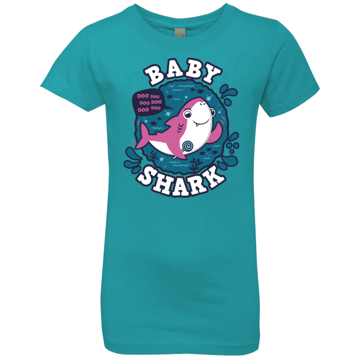 T-Shirts Tahiti Blue / YXS Shark Family trazo - Baby Girl Girls Premium T-Shirt
