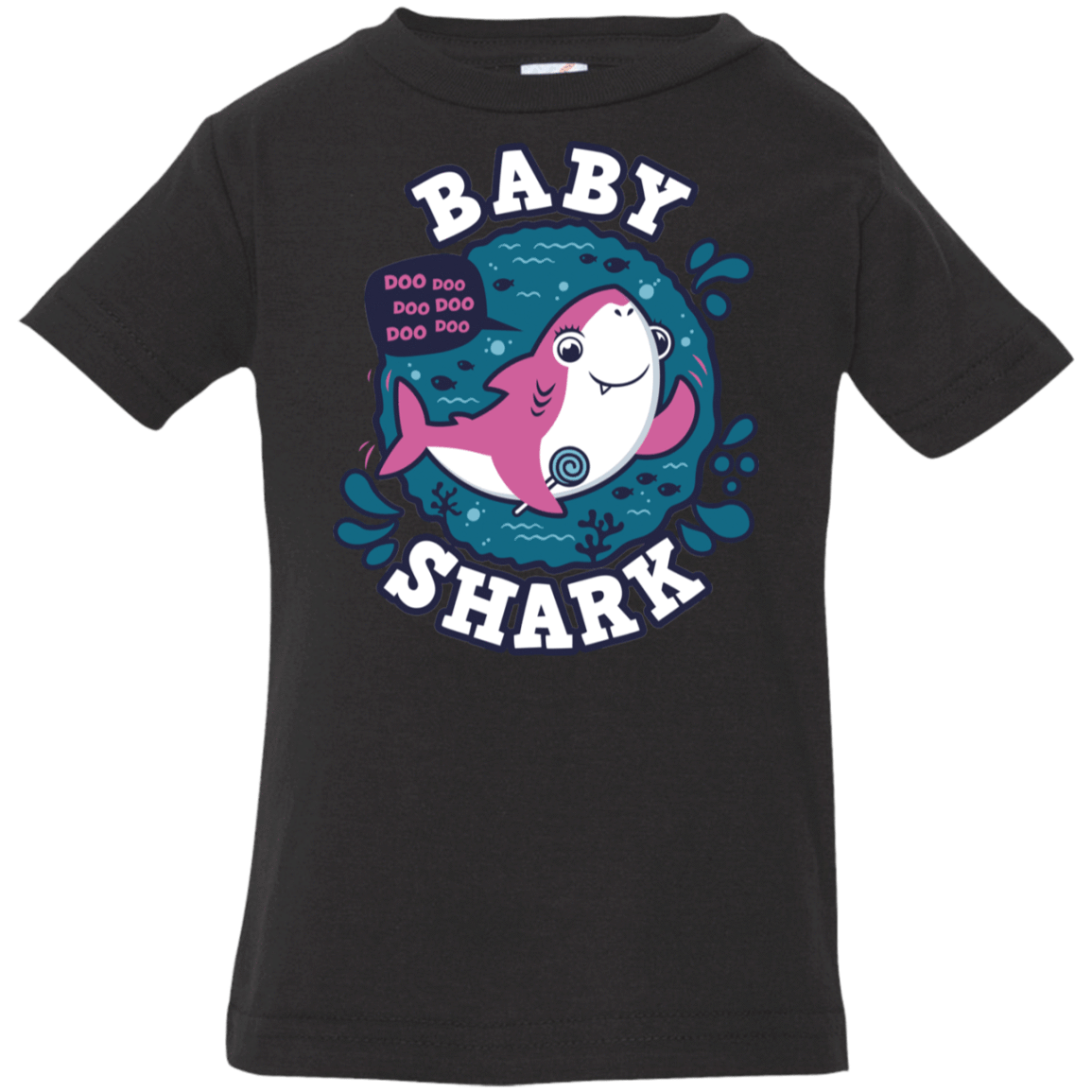T-Shirts Black / 6 Months Shark Family trazo - Baby Girl Infant Premium T-Shirt