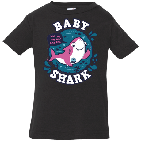 T-Shirts Black / 6 Months Shark Family trazo - Baby Girl Infant Premium T-Shirt