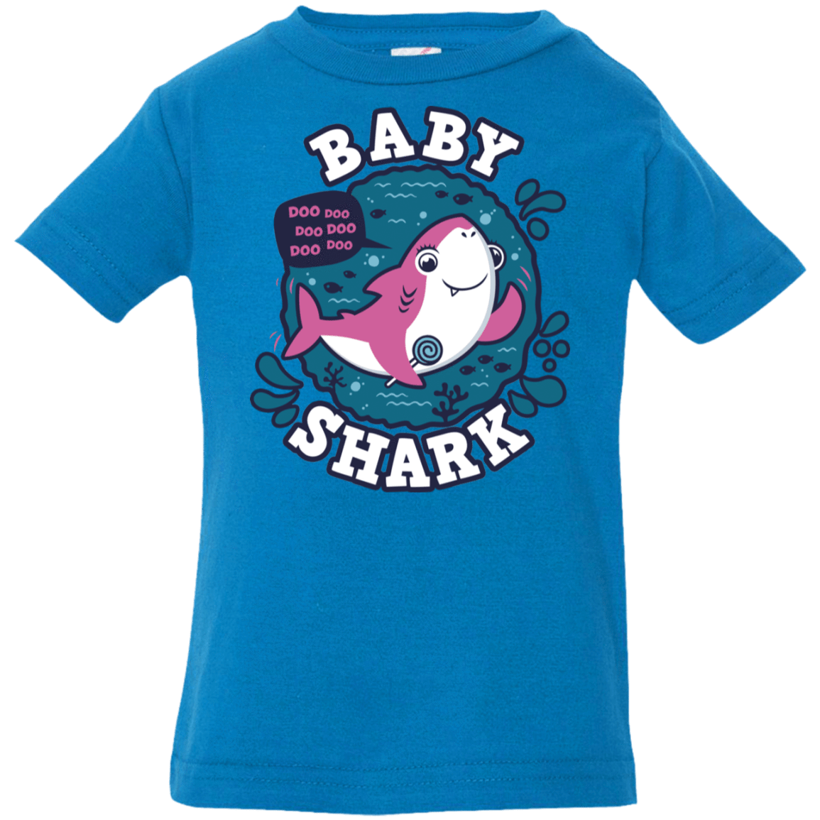 T-Shirts Cobalt / 6 Months Shark Family trazo - Baby Girl Infant Premium T-Shirt