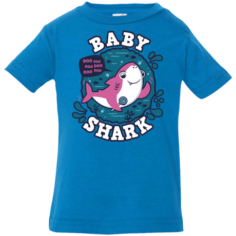 T-Shirts Cobalt / 6 Months Shark Family trazo - Baby Girl Infant Premium T-Shirt