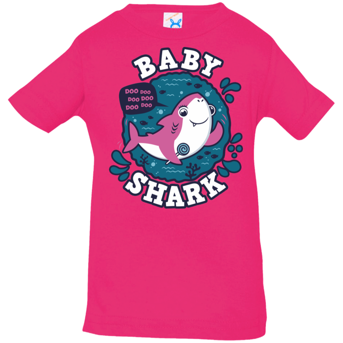 T-Shirts Hot Pink / 6 Months Shark Family trazo - Baby Girl Infant Premium T-Shirt