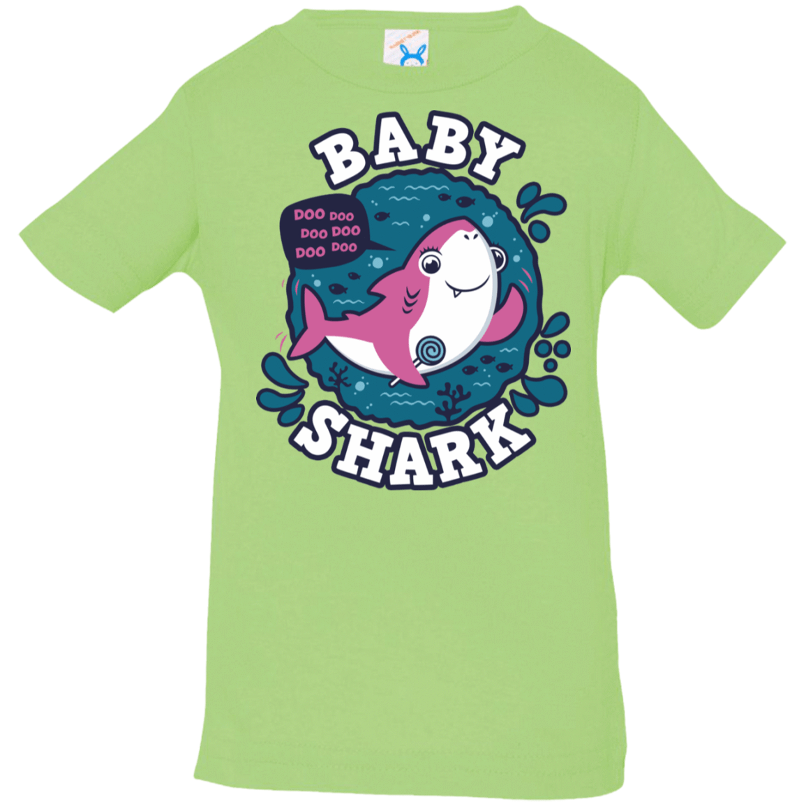 T-Shirts Key Lime / 6 Months Shark Family trazo - Baby Girl Infant Premium T-Shirt