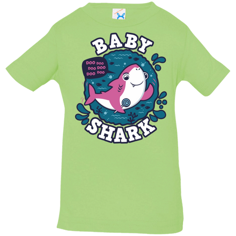 T-Shirts Key Lime / 6 Months Shark Family trazo - Baby Girl Infant Premium T-Shirt