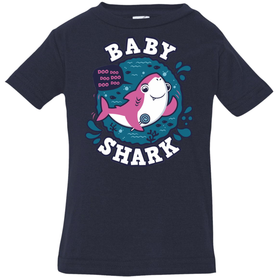 T-Shirts Navy / 6 Months Shark Family trazo - Baby Girl Infant Premium T-Shirt