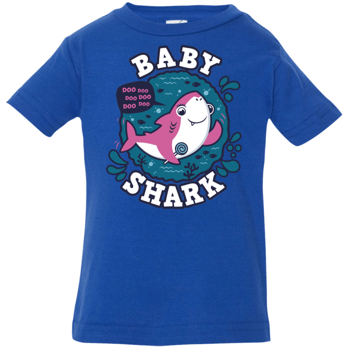 T-Shirts Royal / 6 Months Shark Family trazo - Baby Girl Infant Premium T-Shirt