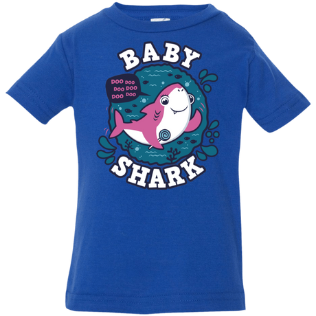 T-Shirts Royal / 6 Months Shark Family trazo - Baby Girl Infant Premium T-Shirt