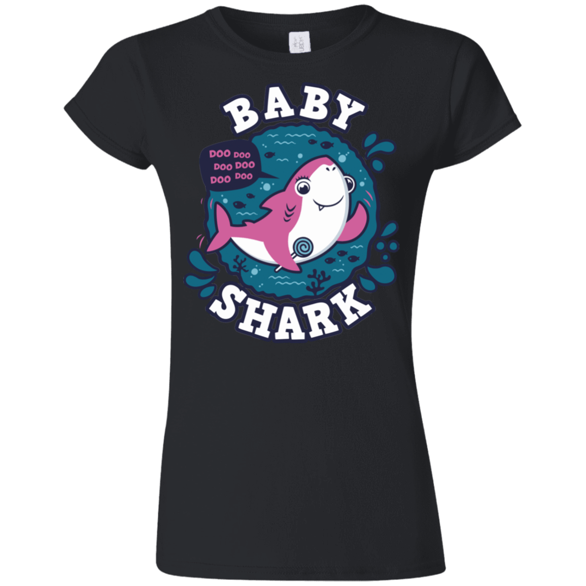 T-Shirts Black / S Shark Family trazo - Baby Girl Junior Slimmer-Fit T-Shirt