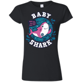 T-Shirts Black / S Shark Family trazo - Baby Girl Junior Slimmer-Fit T-Shirt