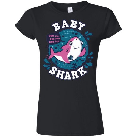 T-Shirts Black / S Shark Family trazo - Baby Girl Junior Slimmer-Fit T-Shirt