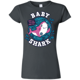 T-Shirts Charcoal / S Shark Family trazo - Baby Girl Junior Slimmer-Fit T-Shirt