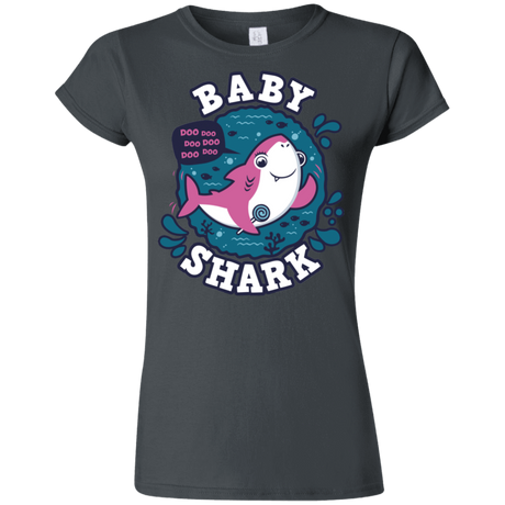 T-Shirts Charcoal / S Shark Family trazo - Baby Girl Junior Slimmer-Fit T-Shirt