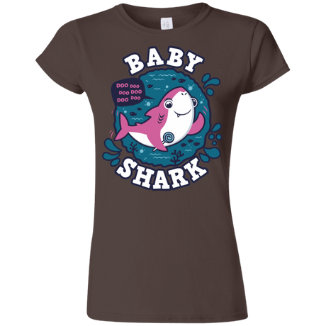 T-Shirts Dark Chocolate / S Shark Family trazo - Baby Girl Junior Slimmer-Fit T-Shirt