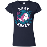 T-Shirts Navy / S Shark Family trazo - Baby Girl Junior Slimmer-Fit T-Shirt