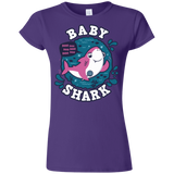 T-Shirts Purple / S Shark Family trazo - Baby Girl Junior Slimmer-Fit T-Shirt