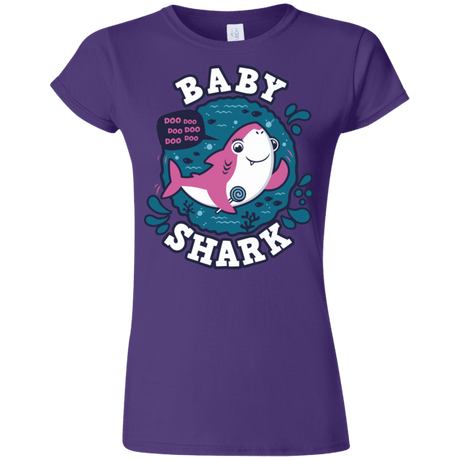 T-Shirts Purple / S Shark Family trazo - Baby Girl Junior Slimmer-Fit T-Shirt