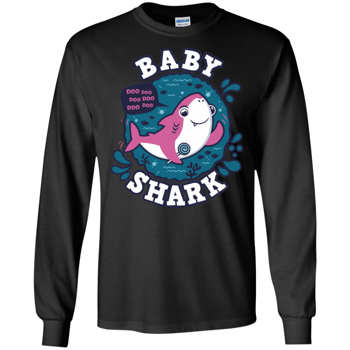 T-Shirts Black / S Shark Family trazo - Baby Girl Men's Long Sleeve T-Shirt