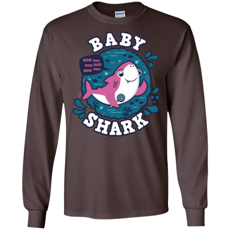 T-Shirts Dark Chocolate / S Shark Family trazo - Baby Girl Men's Long Sleeve T-Shirt