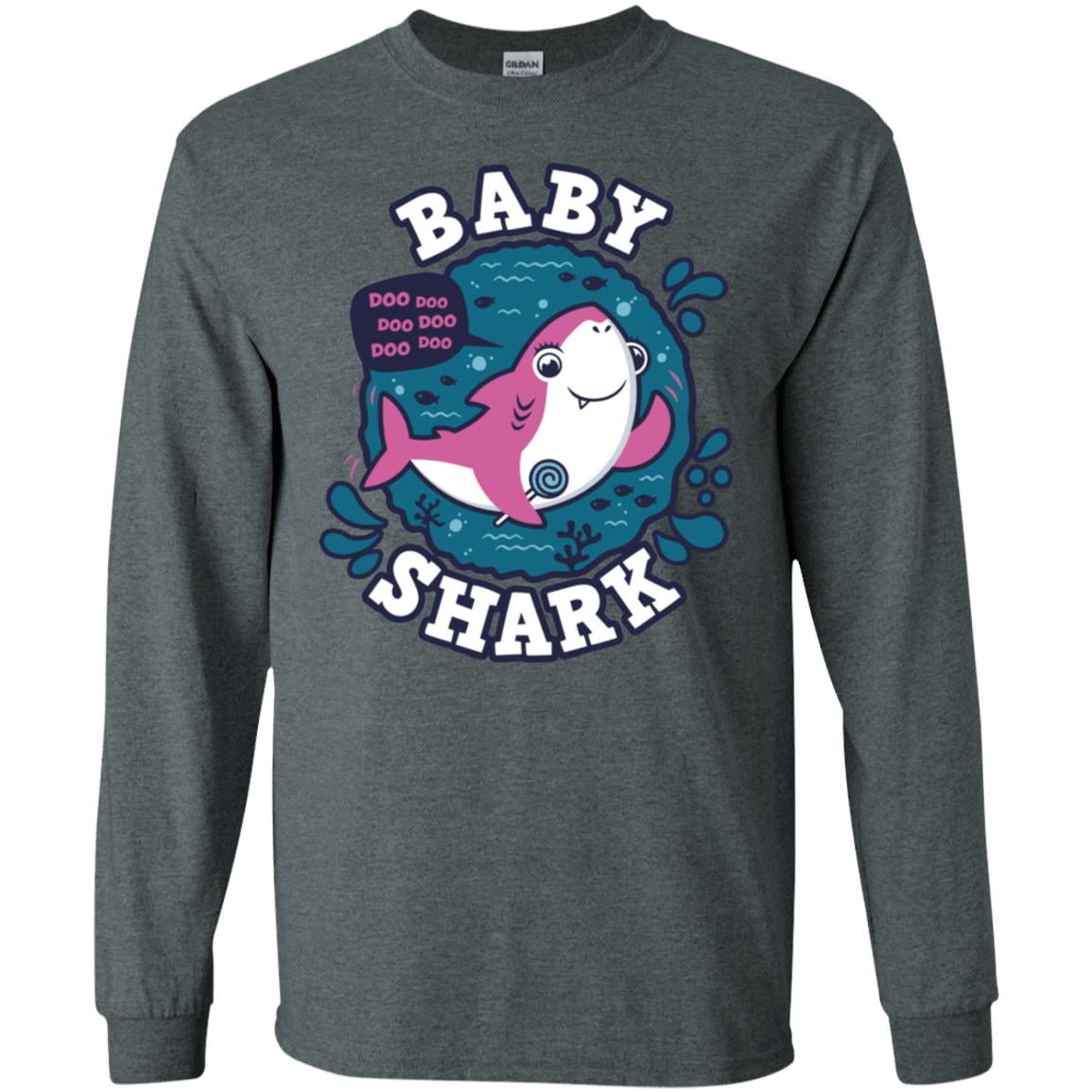 T-Shirts Dark Heather / S Shark Family trazo - Baby Girl Men's Long Sleeve T-Shirt