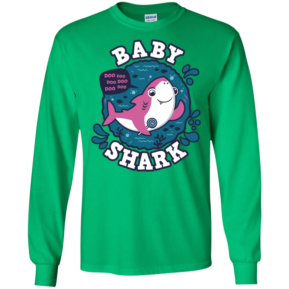 T-Shirts Irish Green / S Shark Family trazo - Baby Girl Men's Long Sleeve T-Shirt