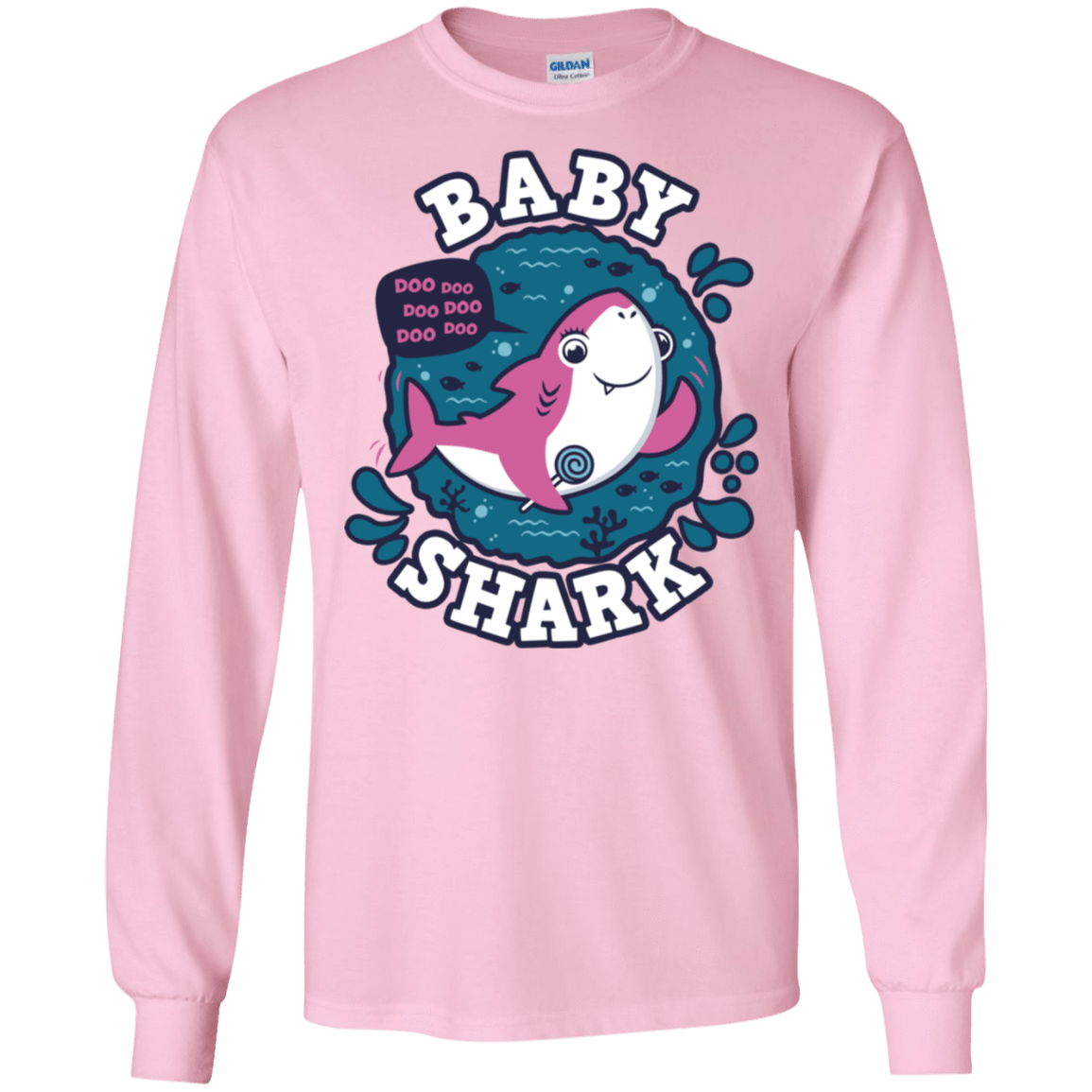 T-Shirts Light Pink / S Shark Family trazo - Baby Girl Men's Long Sleeve T-Shirt