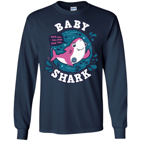 T-Shirts Navy / S Shark Family trazo - Baby Girl Men's Long Sleeve T-Shirt