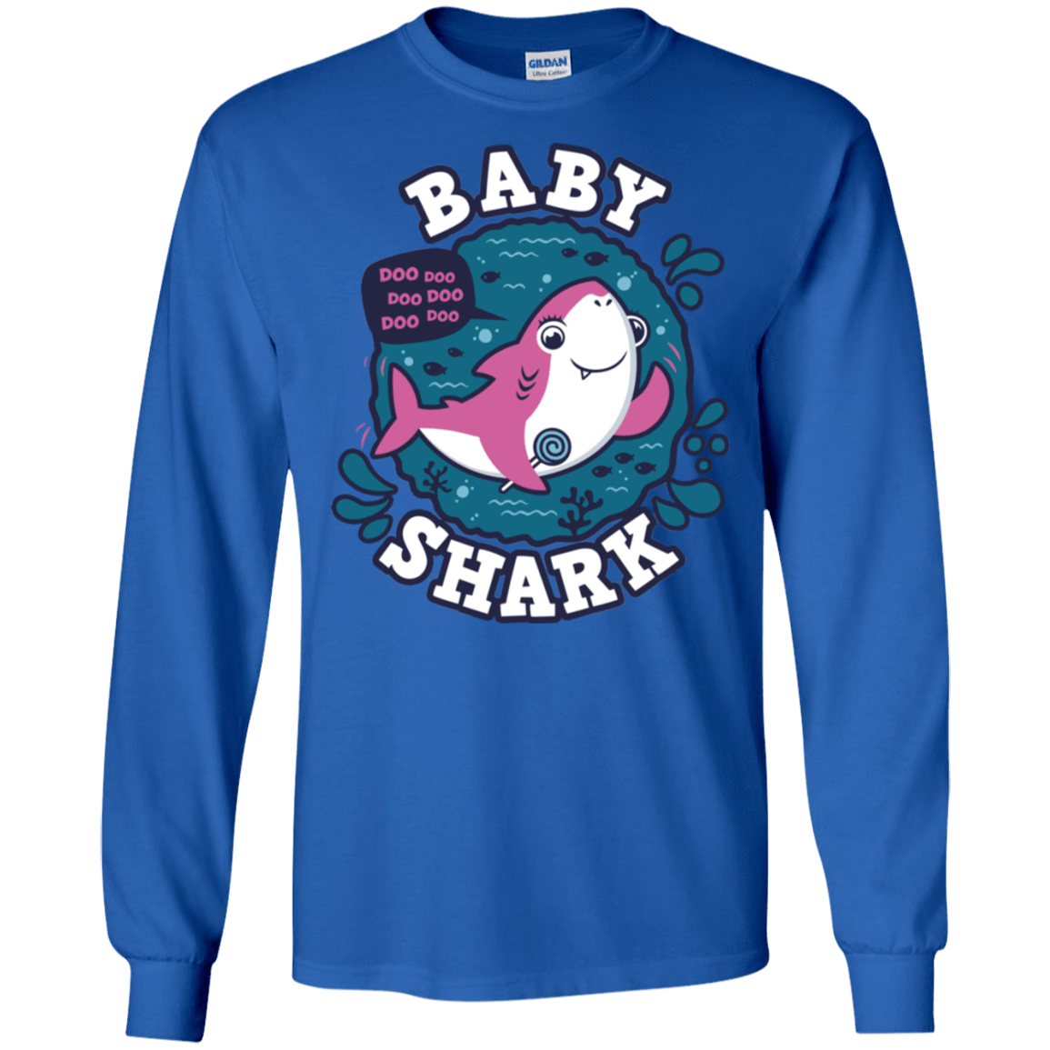 T-Shirts Royal / S Shark Family trazo - Baby Girl Men's Long Sleeve T-Shirt