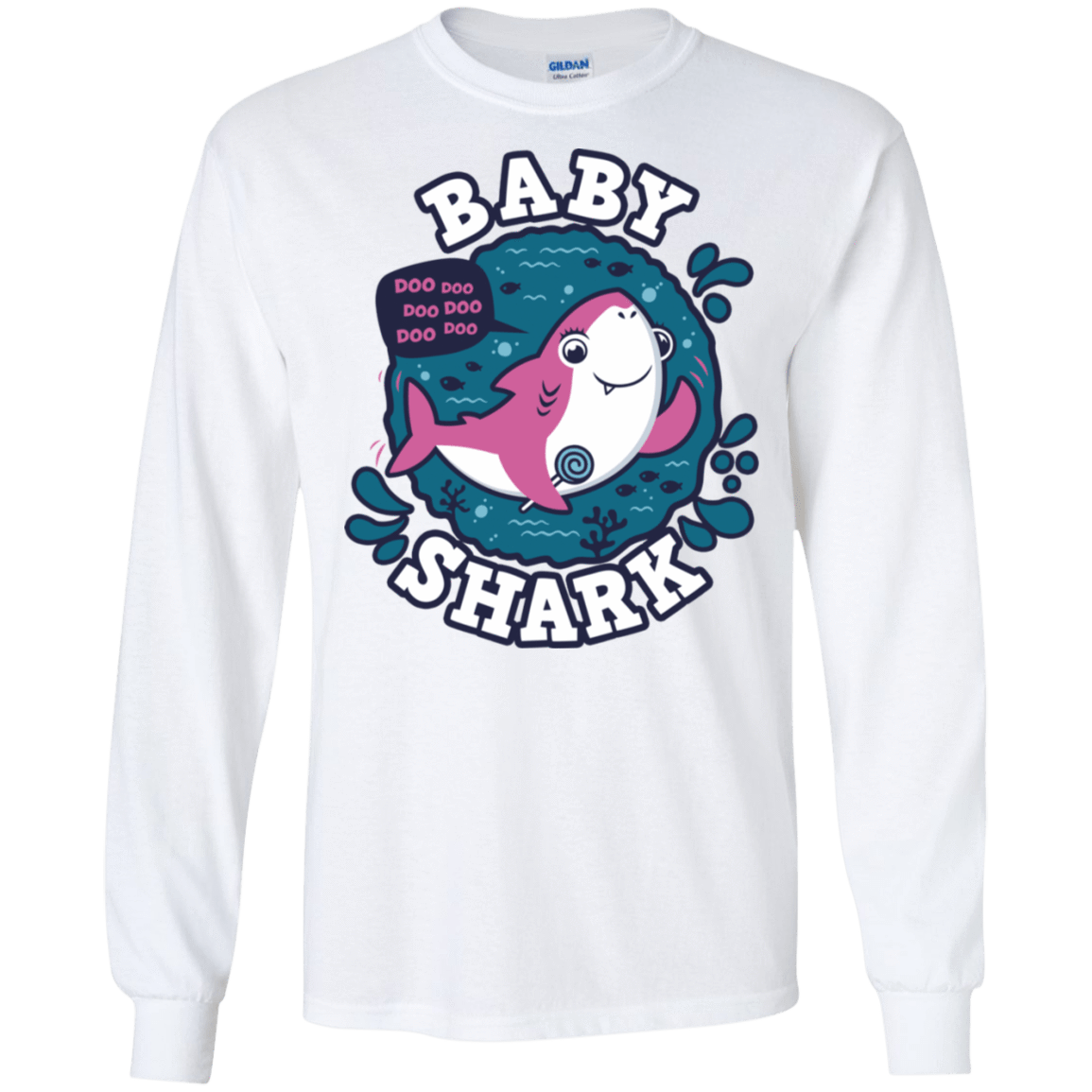 T-Shirts White / S Shark Family trazo - Baby Girl Men's Long Sleeve T-Shirt