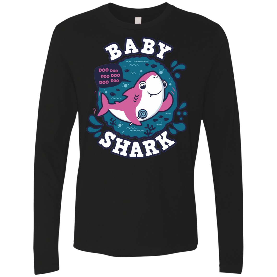 T-Shirts Black / S Shark Family trazo - Baby Girl Men's Premium Long Sleeve