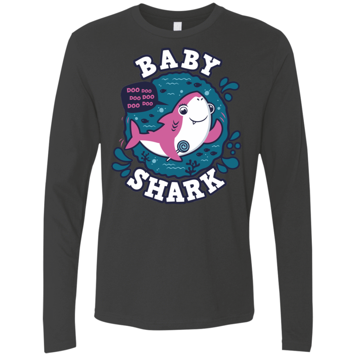 T-Shirts Heavy Metal / S Shark Family trazo - Baby Girl Men's Premium Long Sleeve