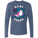 T-Shirts Indigo / S Shark Family trazo - Baby Girl Men's Premium Long Sleeve