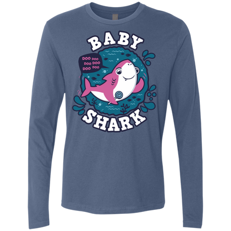 T-Shirts Indigo / S Shark Family trazo - Baby Girl Men's Premium Long Sleeve