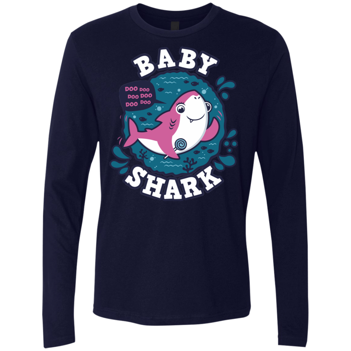 T-Shirts Midnight Navy / S Shark Family trazo - Baby Girl Men's Premium Long Sleeve