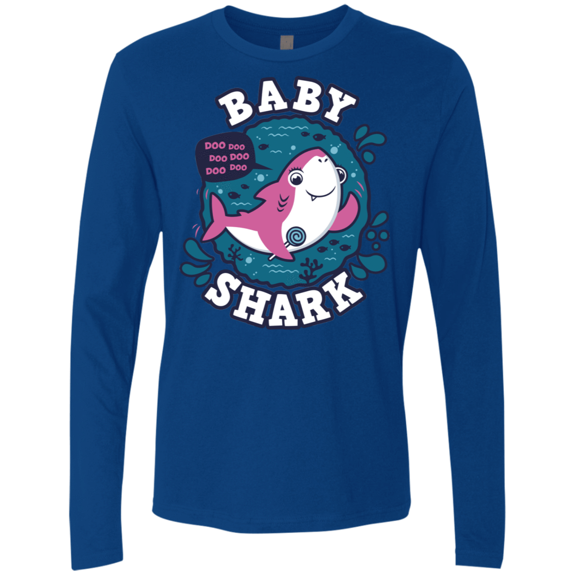 T-Shirts Royal / S Shark Family trazo - Baby Girl Men's Premium Long Sleeve