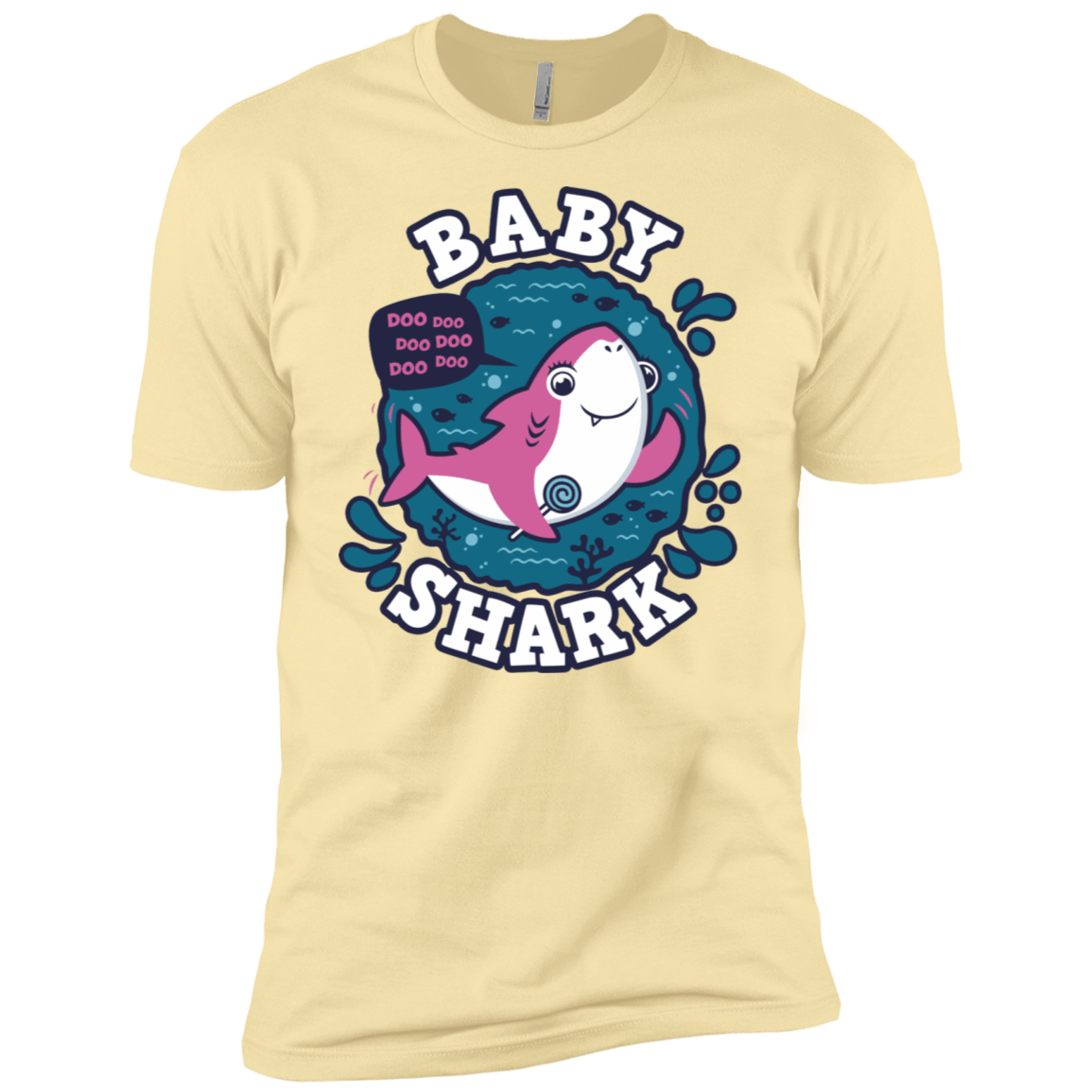 T-Shirts Banana Cream / X-Small Shark Family trazo - Baby Girl Men's Premium T-Shirt