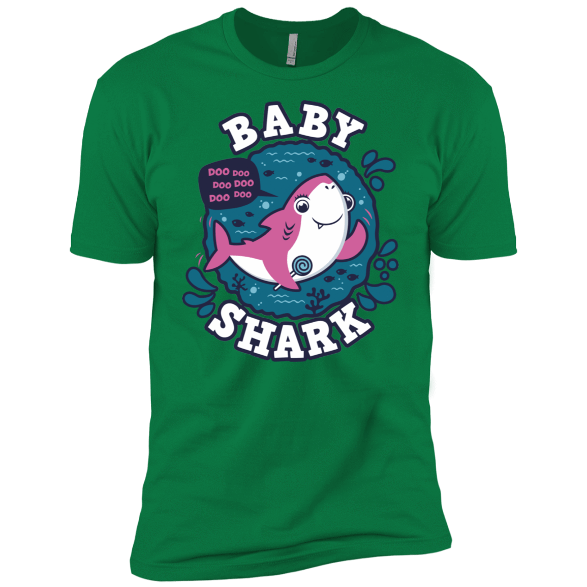 T-Shirts Kelly Green / X-Small Shark Family trazo - Baby Girl Men's Premium T-Shirt