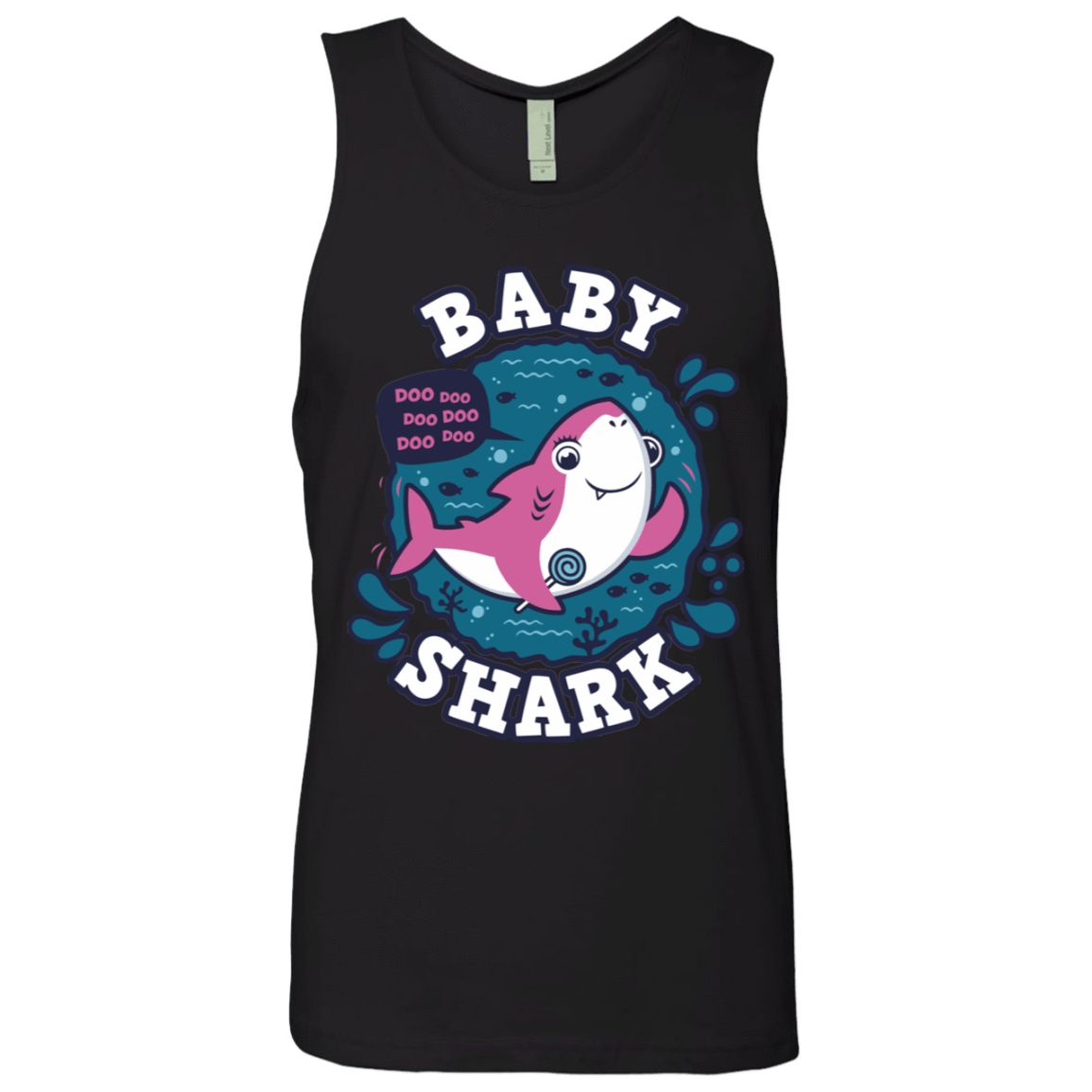 T-Shirts Black / S Shark Family trazo - Baby Girl Men's Premium Tank Top