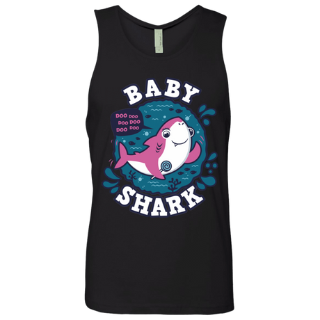 T-Shirts Black / S Shark Family trazo - Baby Girl Men's Premium Tank Top