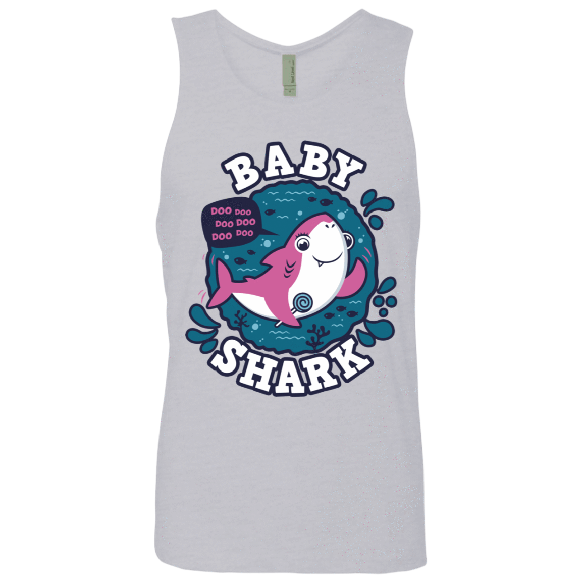 T-Shirts Heather Grey / S Shark Family trazo - Baby Girl Men's Premium Tank Top