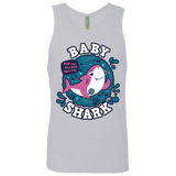 T-Shirts Heather Grey / S Shark Family trazo - Baby Girl Men's Premium Tank Top