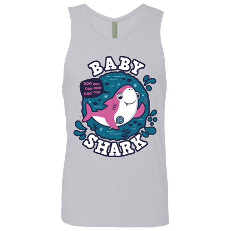 T-Shirts Heather Grey / S Shark Family trazo - Baby Girl Men's Premium Tank Top