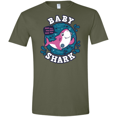 T-Shirts Military Green / S Shark Family trazo - Baby Girl Men's Semi-Fitted Softstyle