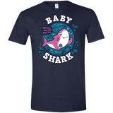 T-Shirts Navy / X-Small Shark Family trazo - Baby Girl Men's Semi-Fitted Softstyle