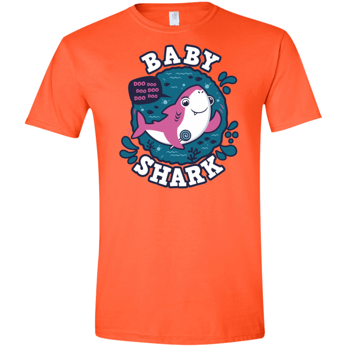 T-Shirts Orange / S Shark Family trazo - Baby Girl Men's Semi-Fitted Softstyle