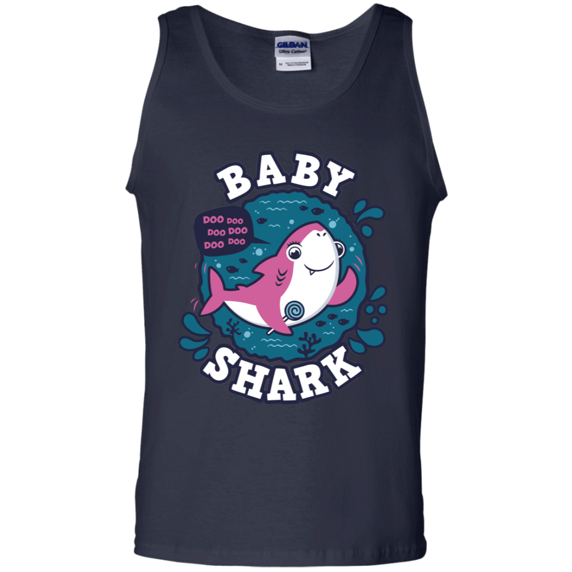 T-Shirts Navy / S Shark Family trazo - Baby Girl Men's Tank Top