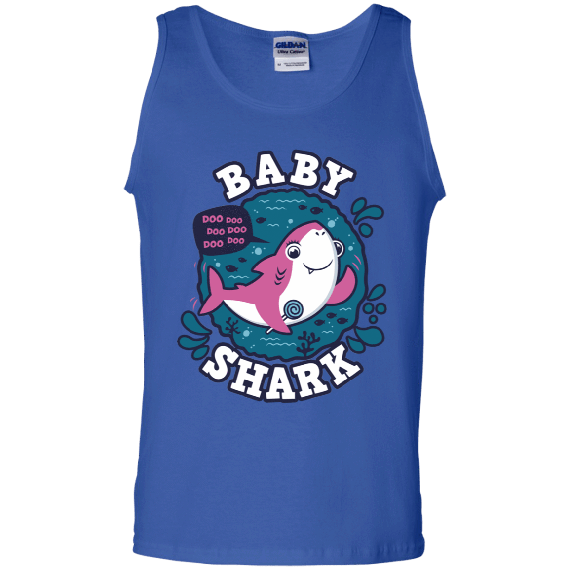 T-Shirts Royal / S Shark Family trazo - Baby Girl Men's Tank Top