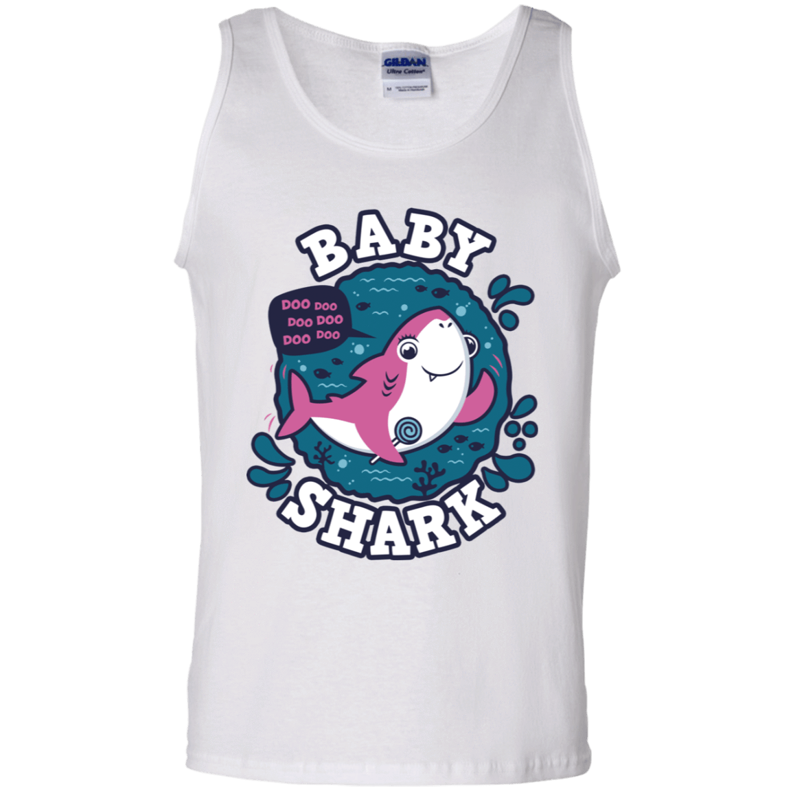 T-Shirts White / S Shark Family trazo - Baby Girl Men's Tank Top